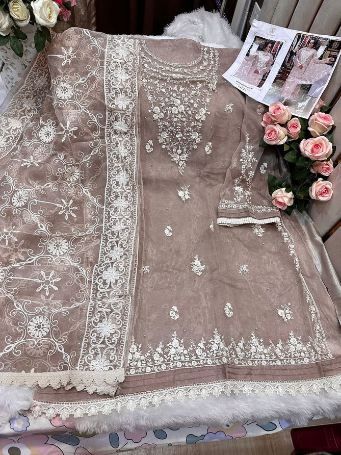 191 and 191 A To D Ziaaz Designs Embroidery Organza Pakistani Suits Wholesale Market In Surat